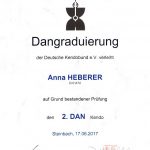 Anna Heberer erlangt den 2. Dan Kendo