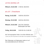 Unsere Trainingsangeboten in den Faschingsferien