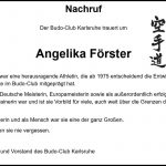 Wir trauern um Angelika Förster